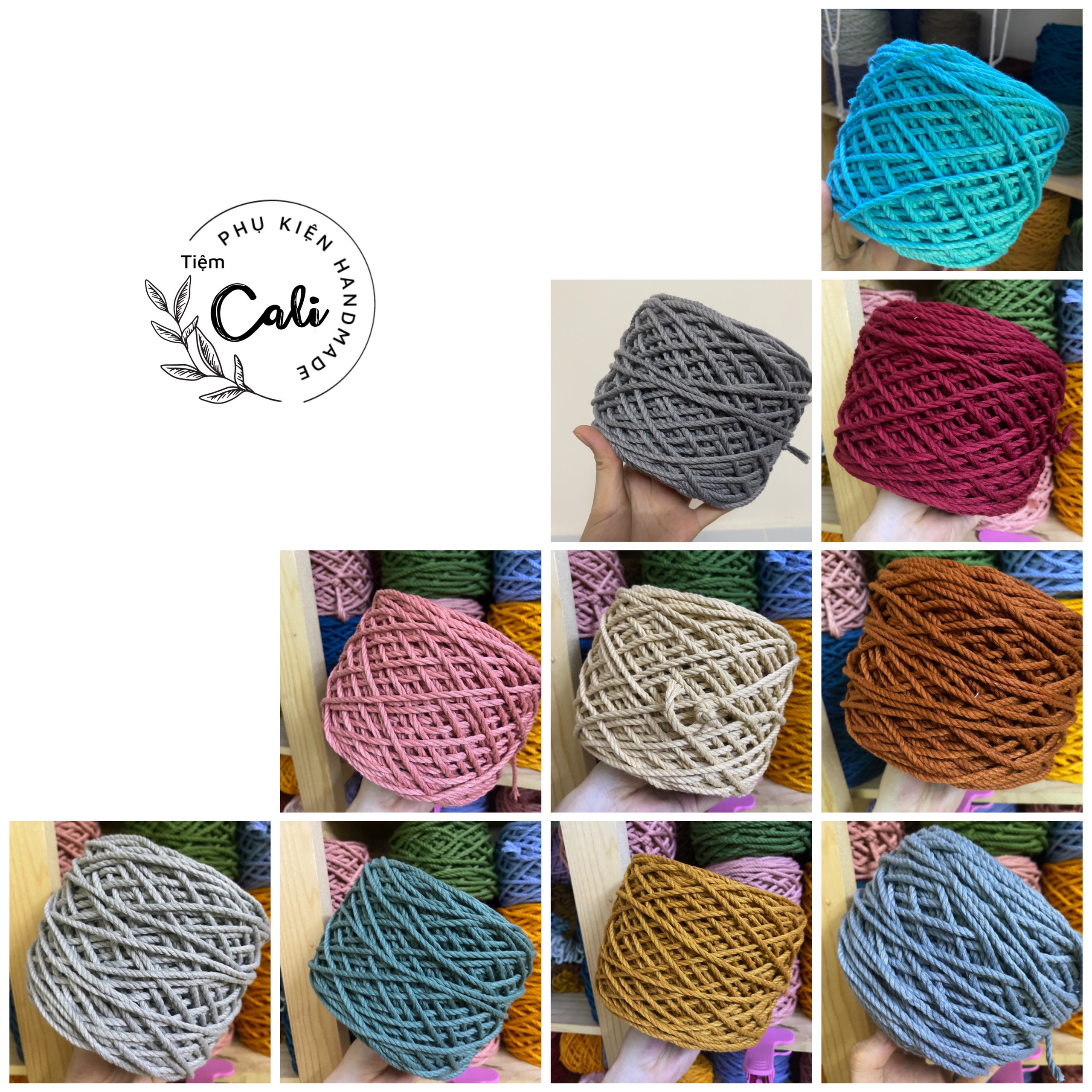 Dây thừng cotton màu size 3mm thắt macrame, trang trí, decor [ Ảnh thật và video]