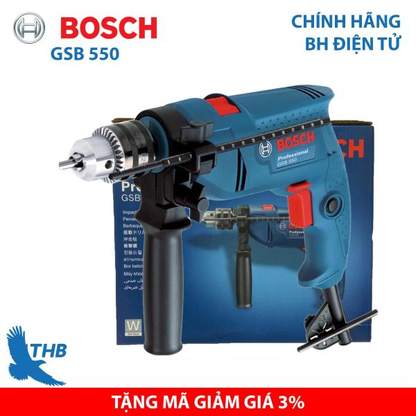 Máy khoan động lực Máy khoan gia đình Bosch GSB 550 công suất 550W mũi khoan tường tối đa 13mm - Dòng máy khoan bán chạy nhất năm 2019
