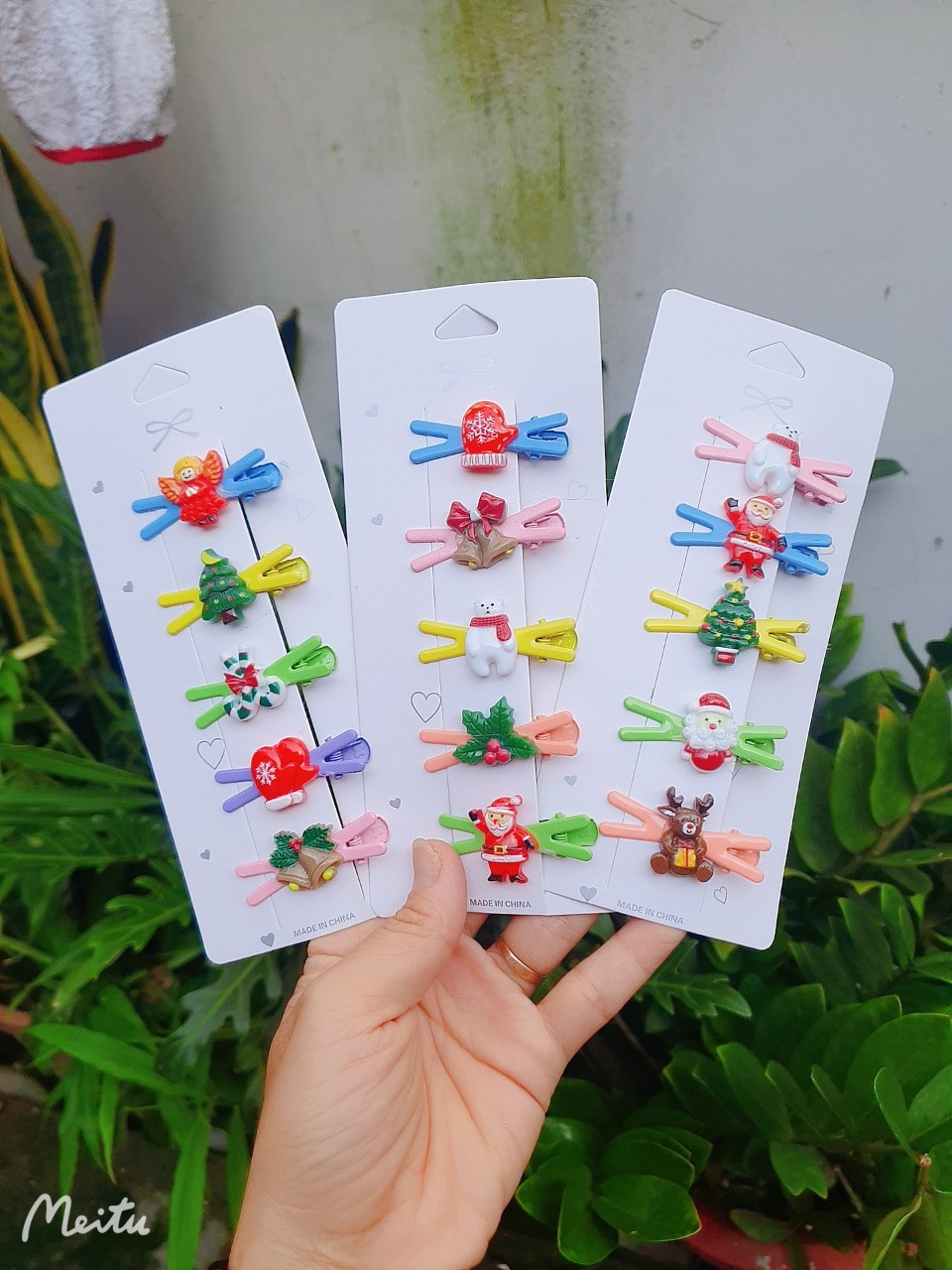 Set 10 kẹp mái Noel cho bé