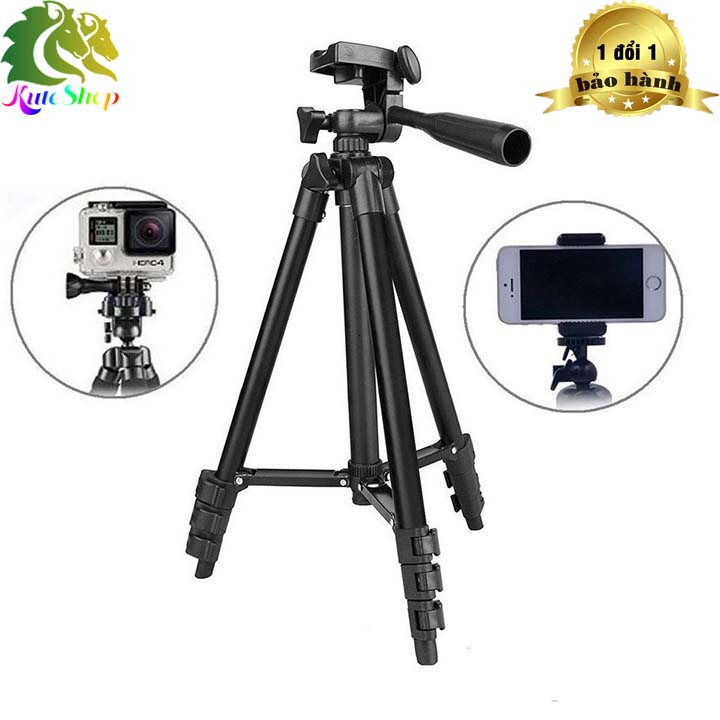 Giá đỡ Chụp Hình Tripod 3120 có kèm giá đỡ điện thoại - Giá 3 Chân Tripod 3120 105cm Chuyên Chụp Hình Live Stream giá đỡ máy ảnh - gậy tự sướng