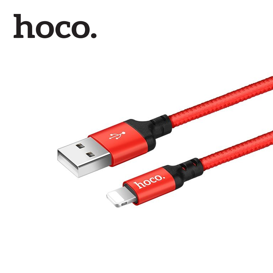 Cáp sạc cổng Lightning Hoco X14 sạc nhanh 2.1A dây sạc bọc dù hỗ trợ truyền dữ liệu cho iPhone/iPad