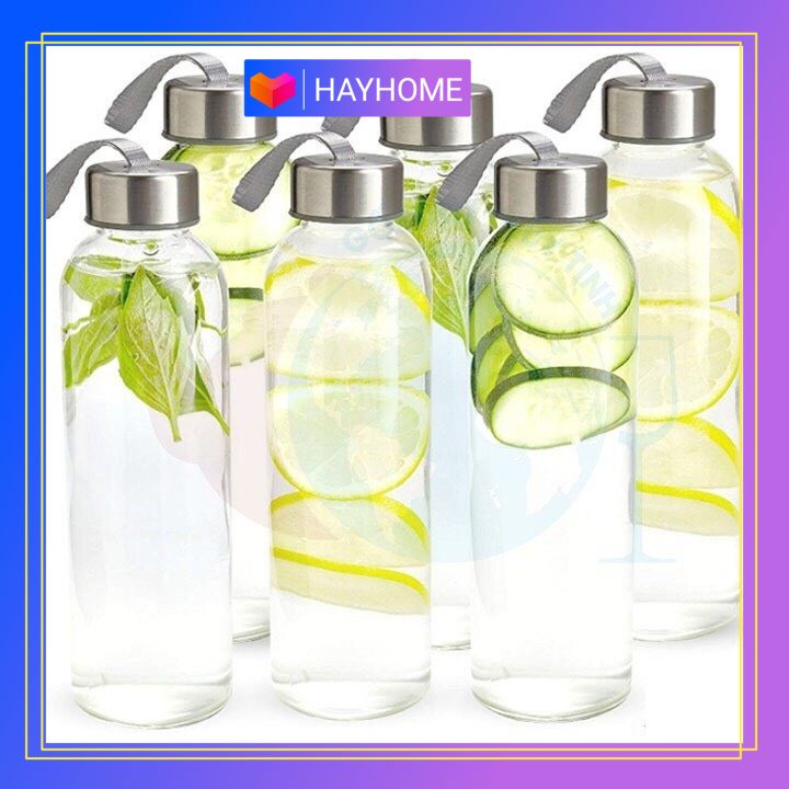Bình nước thủy tinh có dây xách 500ml