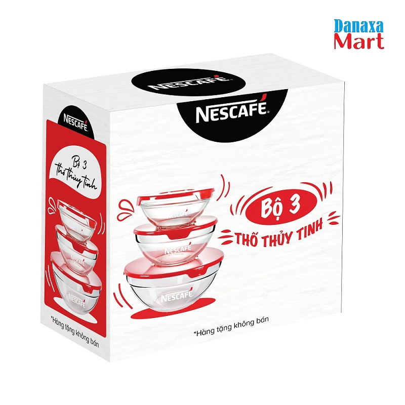 Thố thủy tinh cao cấp có nắp đậy Nescafe