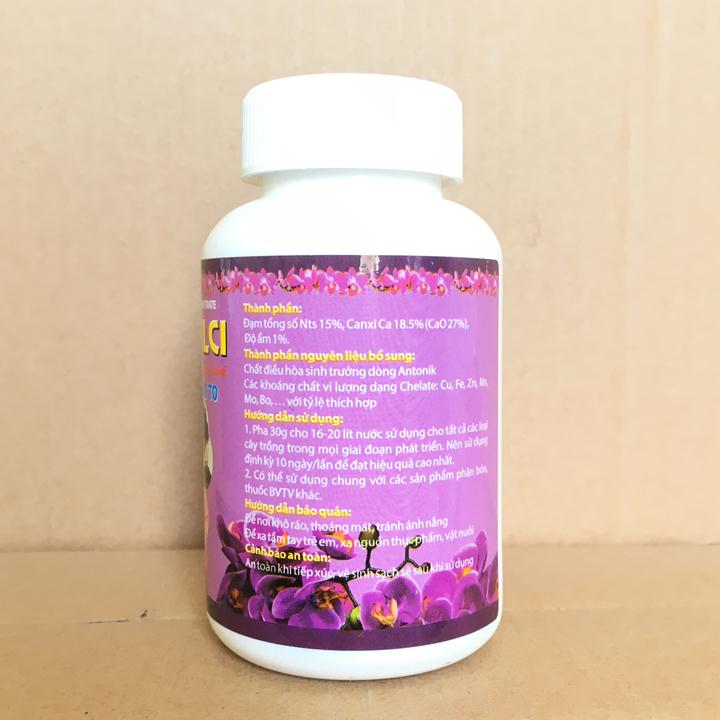 Phân bón Super Canxi - Canxi Nitrat hũ 100g, giúp cây khỏe, nụ mập, hoa to, sản phẩm chuyên dùng cho hoa lan, cây cảnh.