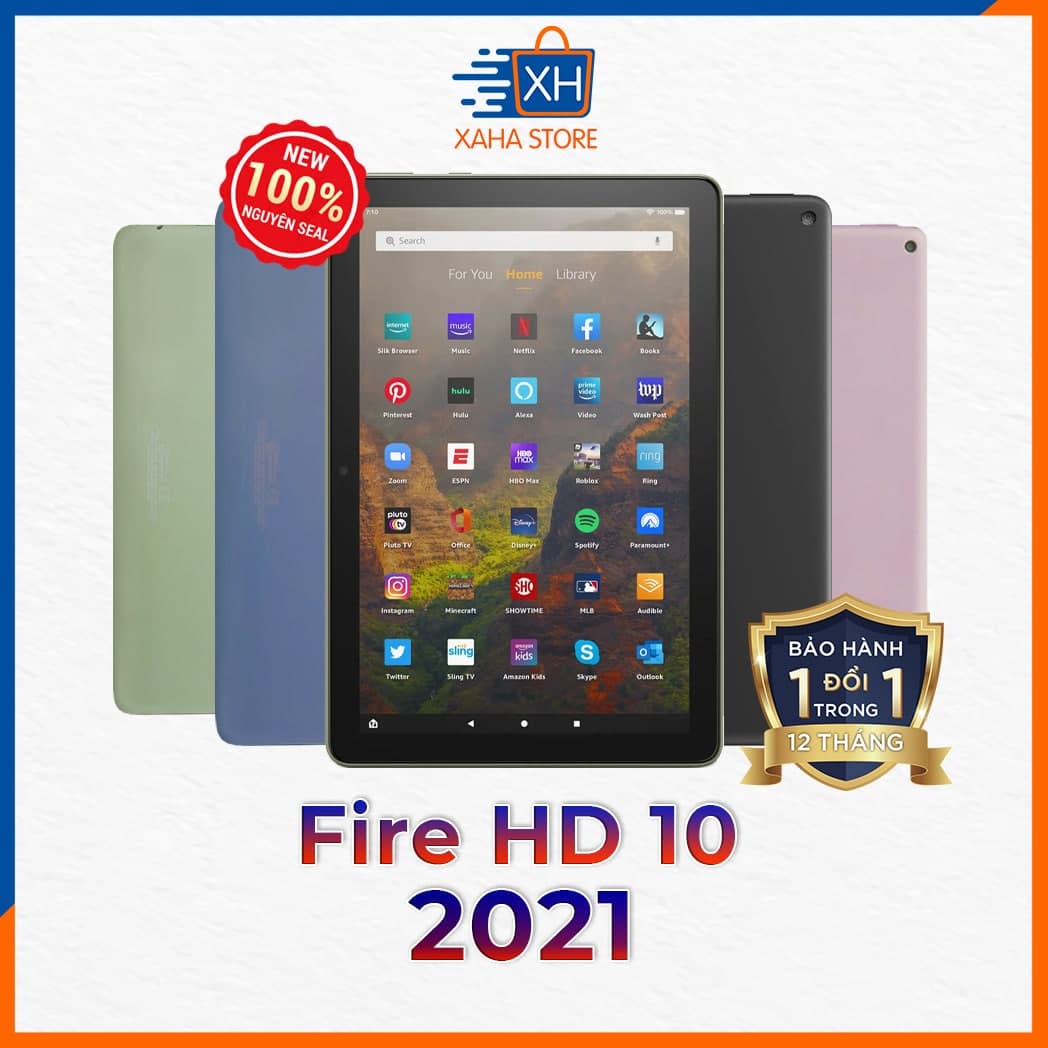Máy tính bảng Fire HD 10 RAM 3GB 2021 chính hãng Amazon