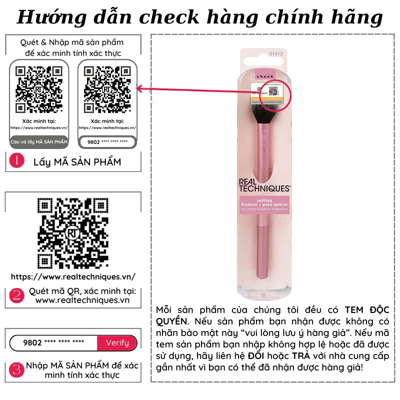 Cọ highlight, setting, má hồng nhỏ RT Real Techniques Setting Brush 01413
