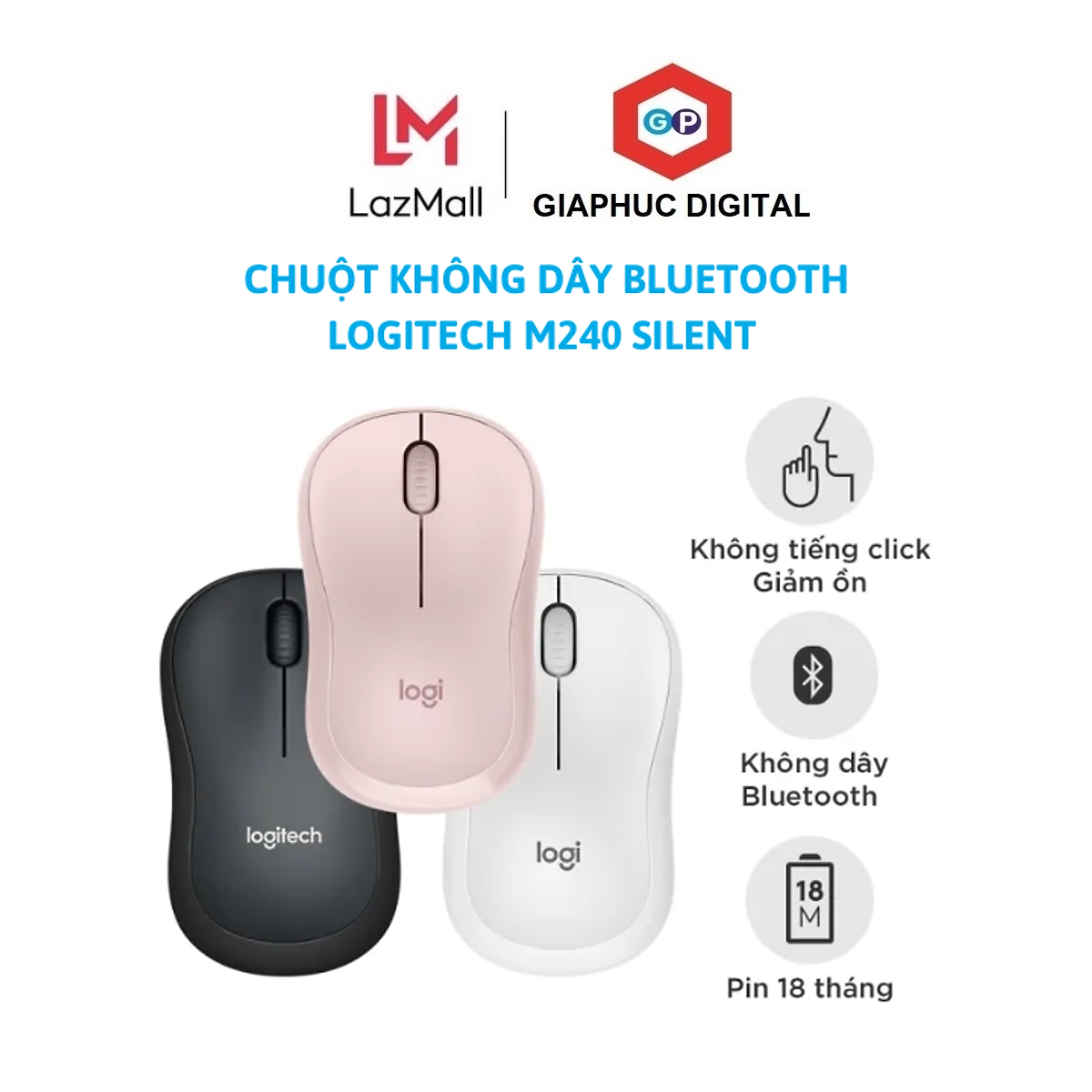 Chuột không dây Logitech M240 Silent