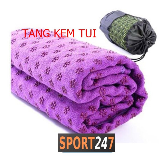 Khăn trải thảm tập gym _ khăn trải thảm tập yoga với hạt pvc chống trơn tuyệt đối