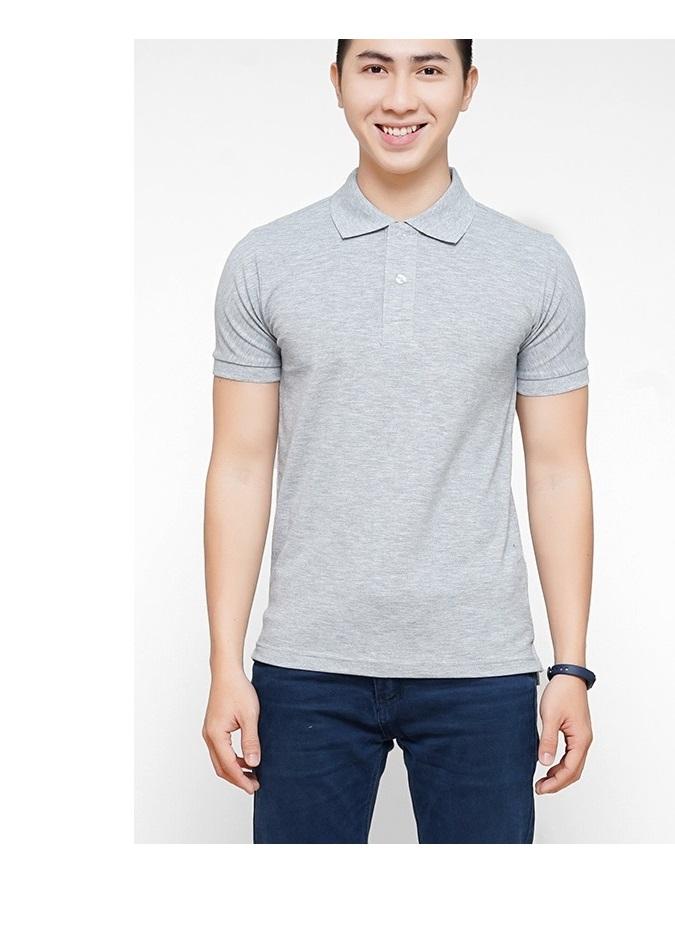 ÁO THUN P0-LO  CÁ SẤU CỔ TRỤ  MÀU XÁM  TAY NGẮN NAM / NỮ CAO CẤP  CHẤT XỊN 16