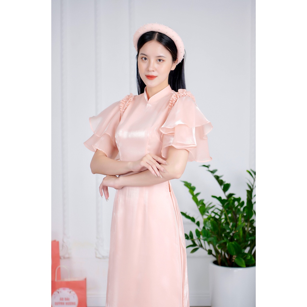 Áo Cách Tân 4 Tà - Áo Dài Voan Tơ Cánh Tiên Mini Tay Bồng-Ms030 - Mixasale