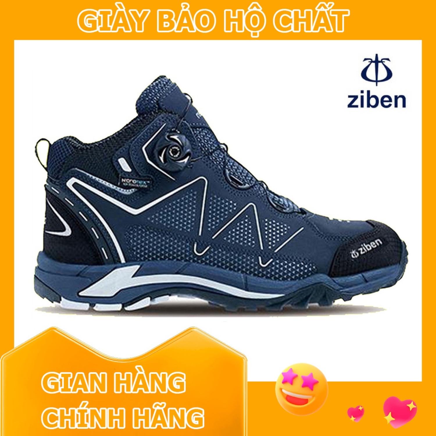 Giày bảo hộ hàn quốc ziben 171s chống va đập mạnh, chống đâm xuyên, vải sợi thoáng khí, kiểu dáng thể thao