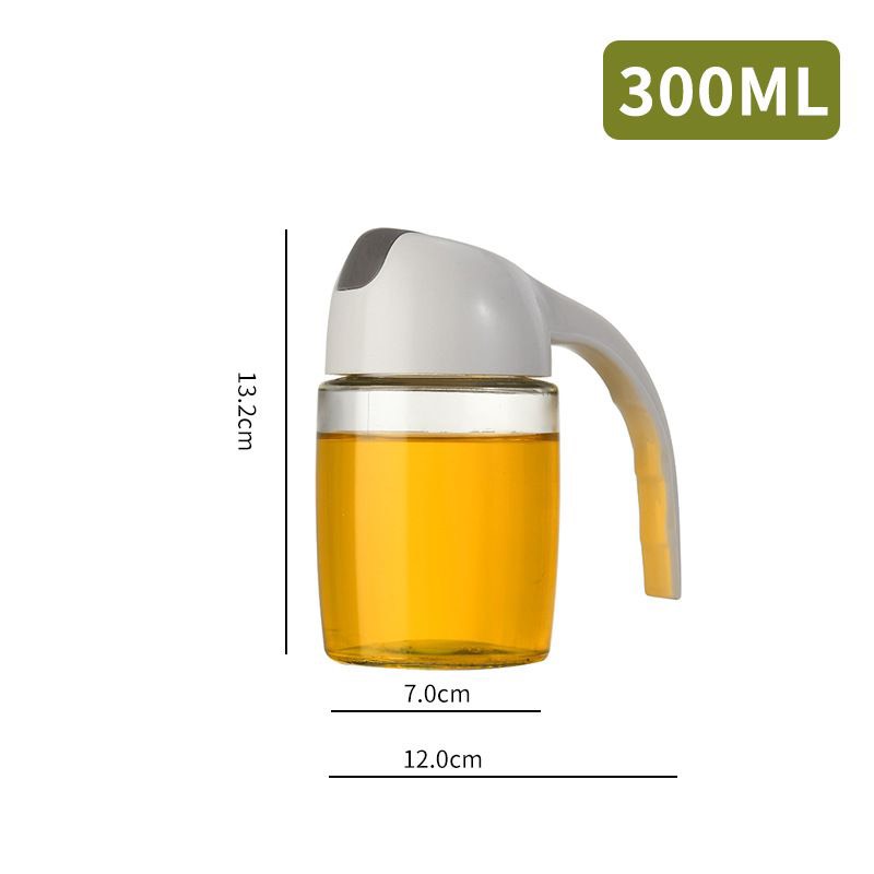 Bình thủy tinh đựng dầu ăn 300ml - 630ml, bình đựng nước mắm, bình rót dầu  ăn nắp đóng mở tự động có tay cầm, bình đựng dầu ăn, bình thủy tinh