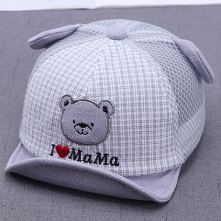 Mũ lưỡi trai - nón lưỡi trai phối lưới in chữ i ❤️ mama siêu cute cho bé