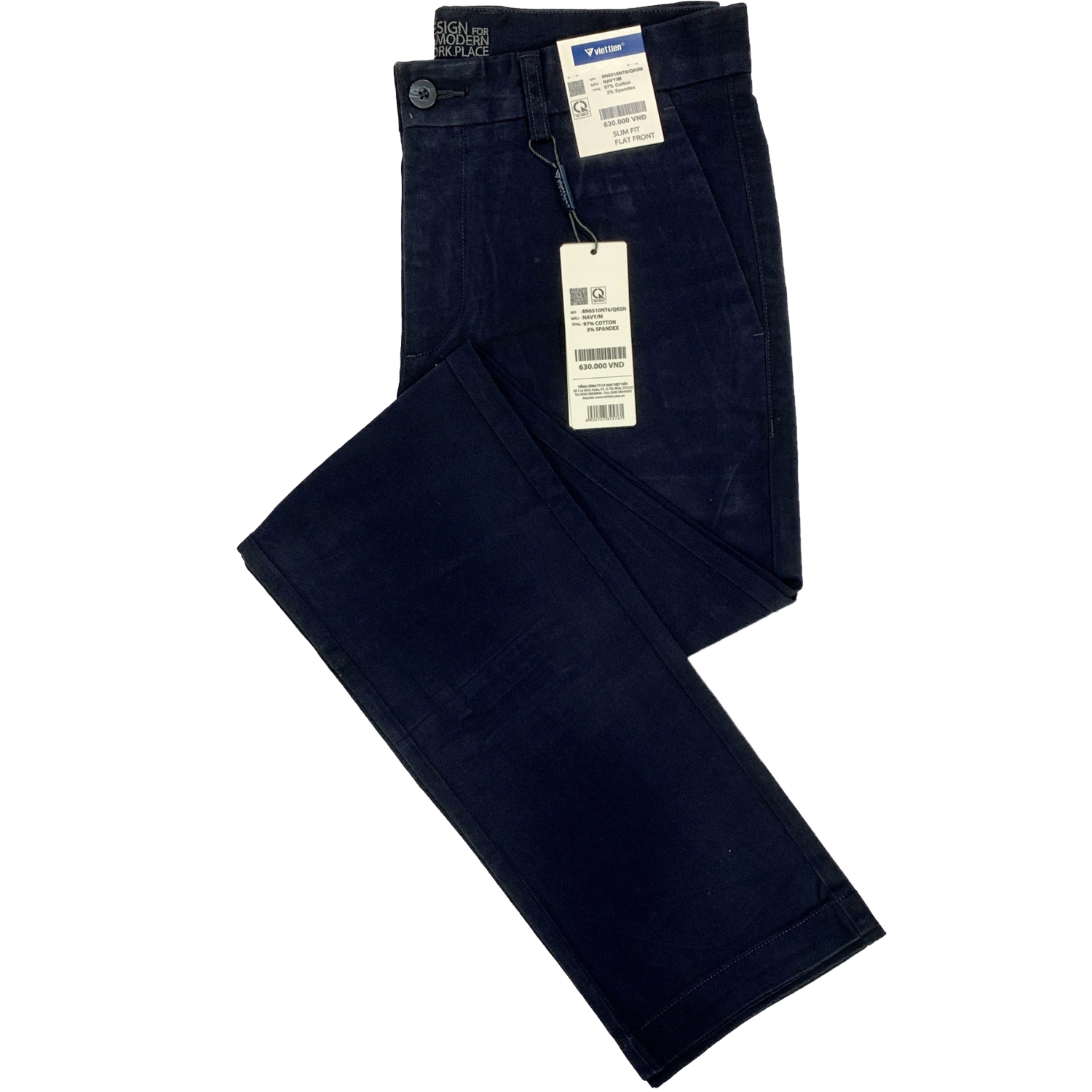 Viettien - Quần kaki dài nam màu xanh đen 8N6510 dáng slim fit ôm dành cho giới trẻ và hơi có tuổi thích mặc body