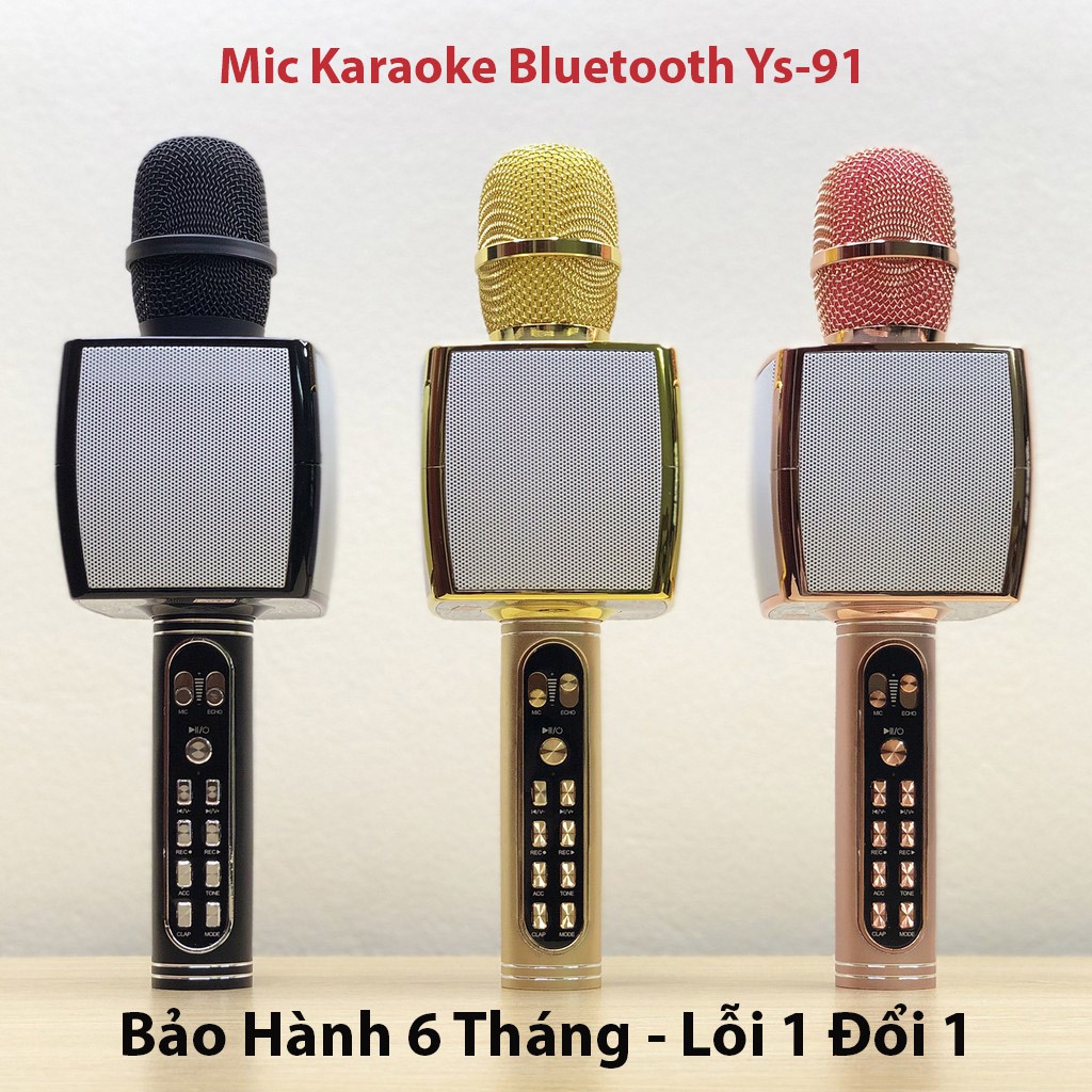 [HCM]Micro Hát Karaoke YS 91 - Mic Hát Karaoke Kiêm Loa Bluetooth Version 2