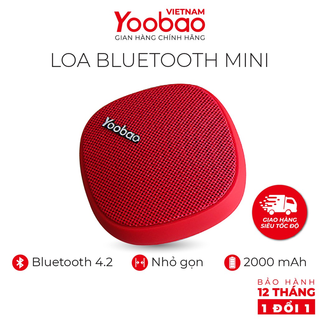 Loa bluetooth mini yoobao m1 dung lượng 2000mah công suất 3w - hàng chính hãng - bảo hành 12 tháng 1 đổi 1