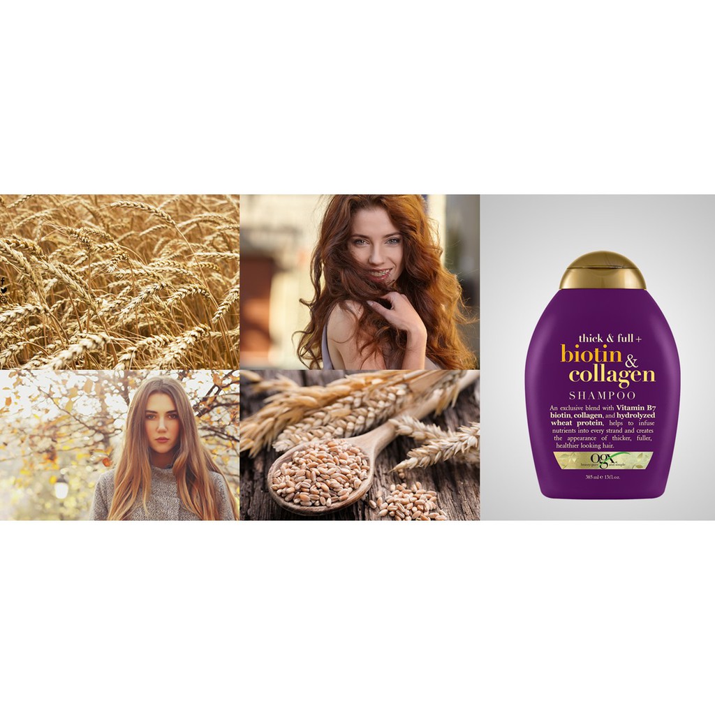 Dầu gội kích thích mọc tóc Biotin & Collagen OGX Shampoo 385ml