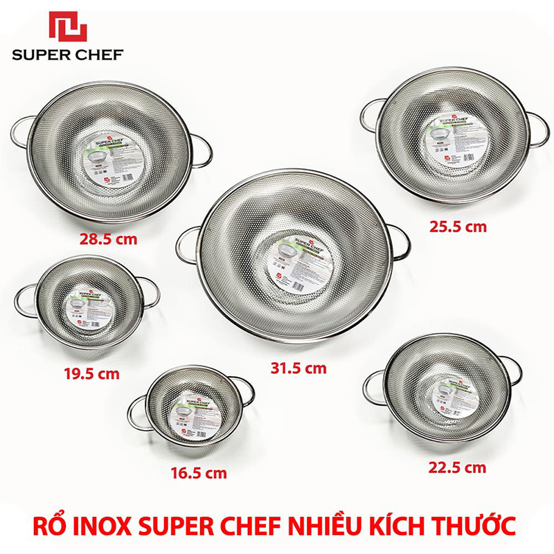 Rổ inox Super Chef 16.5cm 2 quai SC-PHB0217