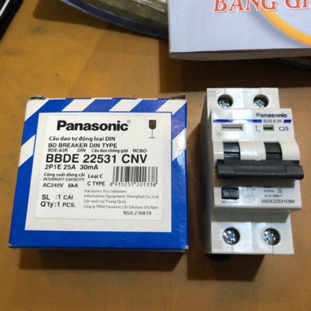 Át Chống Giật Panasonic 2P 25A, 32A, 40A, 50A, 63A