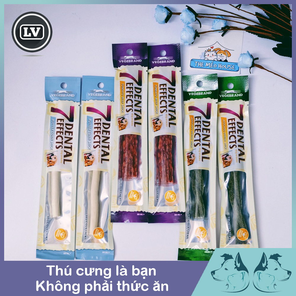 Que thưởng cho chó - Xương gặm sạch răng cho chó 7Dental effect Phụ kiện Long Vũ