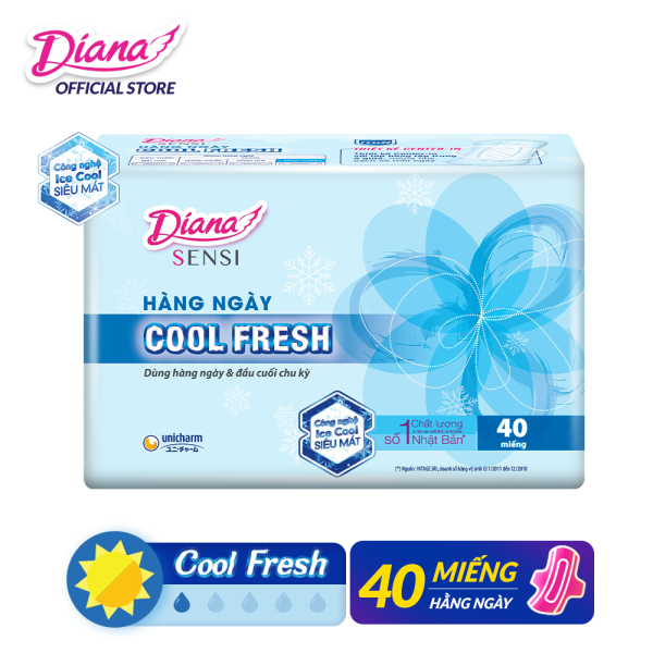 Băng vệ sinh Diana hàng ngày Sensi Cool Fresh gói 40 miếng cao cấp
