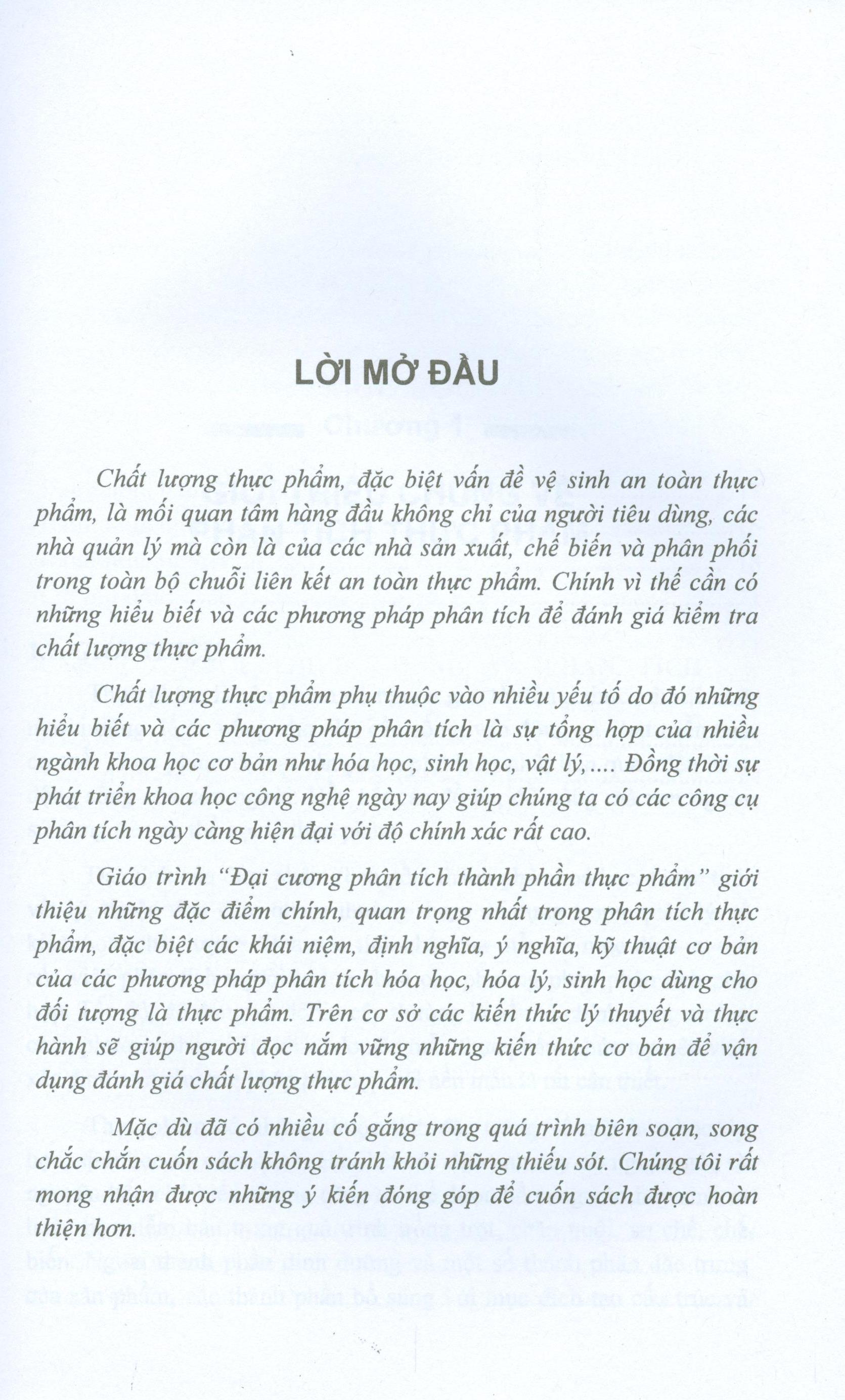 Giáo trình đại cương phân tích thành phần thực phẩm