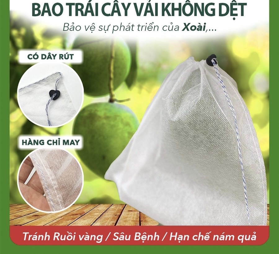 Bộ 100 túi bọc trái xoài (xoài lớn, na thái,..) kich thước 22x30cm, bao trái Ánh Dương