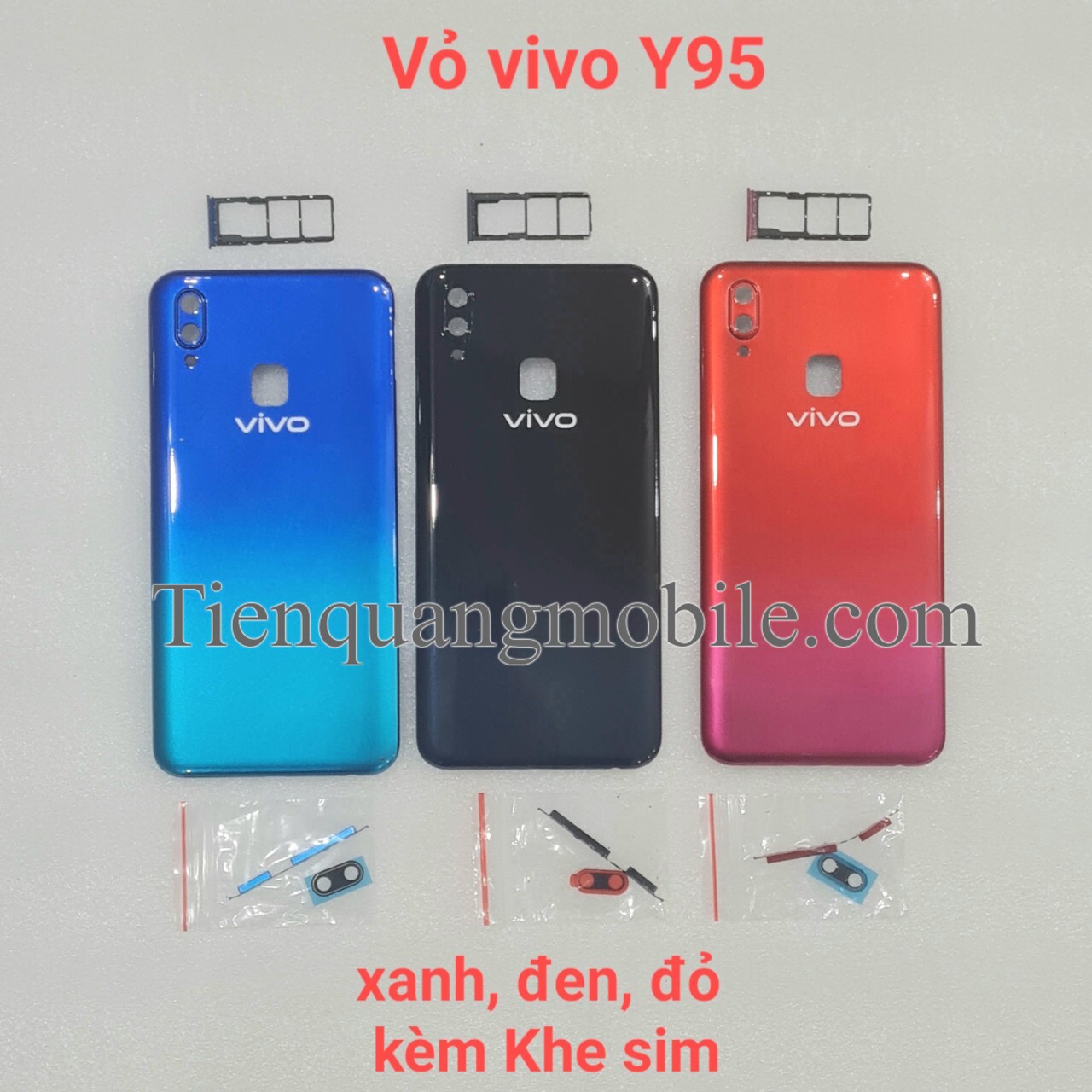 Bộ vỏ Vivo Y95 (gồm nắp lưng, viền sườn, kính cam, nút bấm, khung xương, khe sim)