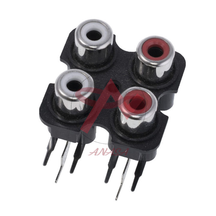 Jack av âm thanh audio 4 lỗ 2 trắng 2 đỏ rca-407