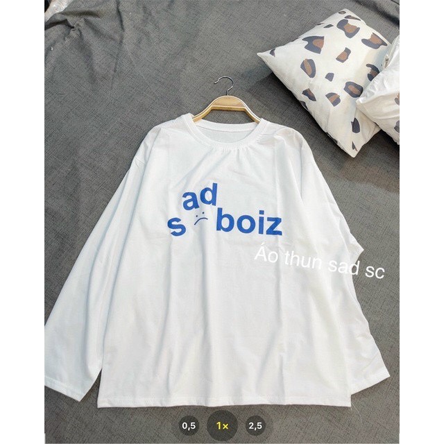 Áo Thun Tay Dài in Sadboiz Mặt Cười Chất Thun Conton Unisex, áo sweater nữ form rộng Cao cấp 2022
