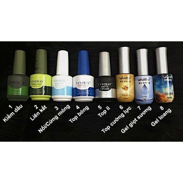 Sơn Gel Vinimay Base, Top bóng, Cứng móng, Top lì ,Kiềm dầu