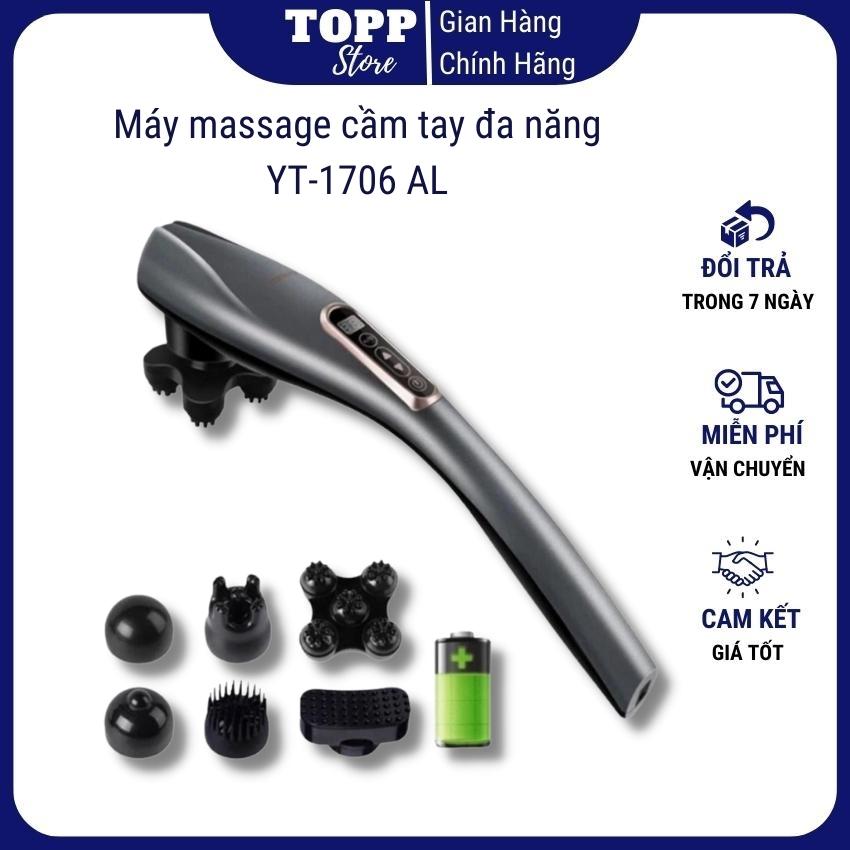 Máy massage cầm tay, máy massage không dây, máy massage 6 đầu thay thế, máy massage cầm tay đa năng YT-1706 AL - Bảo hành 3 tháng