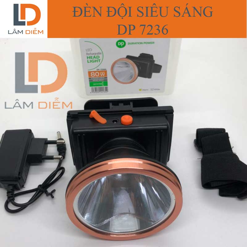 ĐÈN PIN SẠC ĐỘI ĐẦU LED SIÊU SÁNG CHÓA 8CM 7236A - 418 - A5