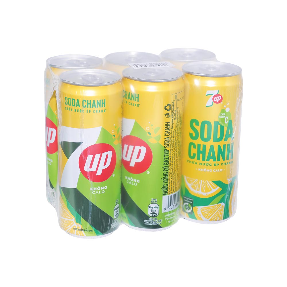 Lốc 6 lon 7UP Thái 330ml