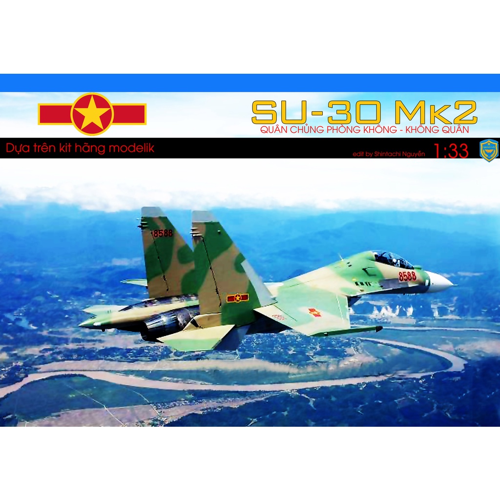 Mô hình giấy 3D  máy bay SU-30Mk2 phiên bản KQND Việt Nam tỉ lệ 1/72