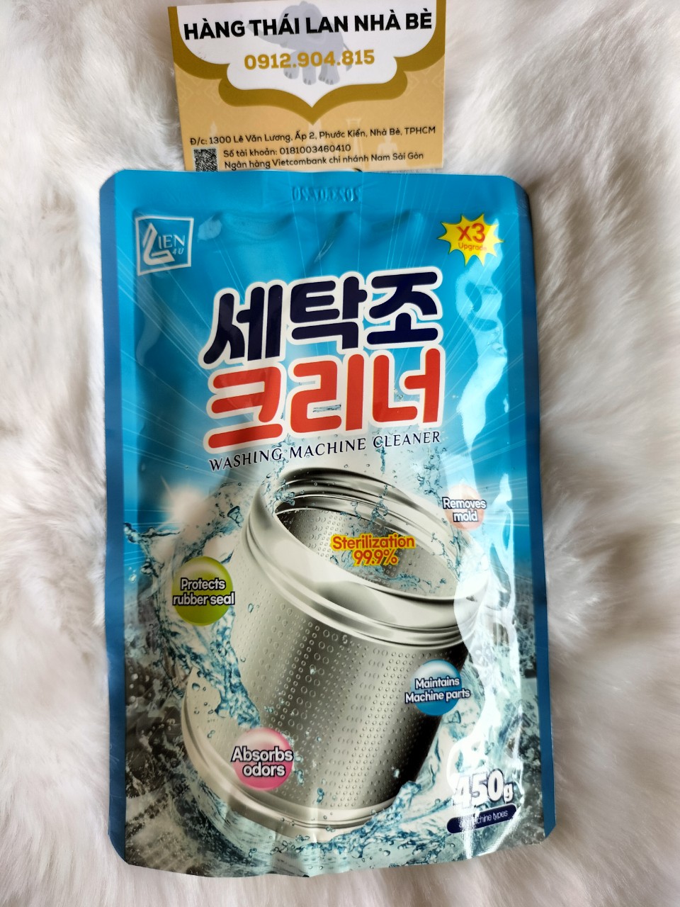 [HCM] Combo 2 gói Bột tẩy vệ sinh lồng máy giặt Hàn Quốc 450g