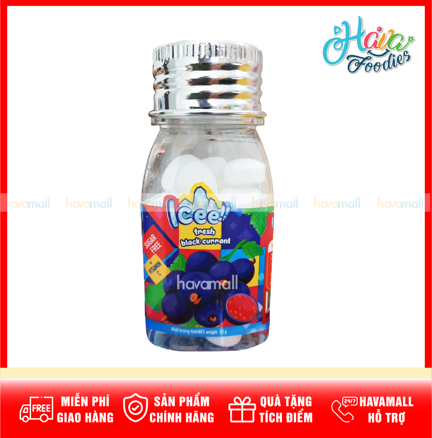 [HÀNG CÔNG TY NHẬP KHẨU] Kẹo Icee Vị Lý Chua Đen – Icee Candy Black Currant 23g
