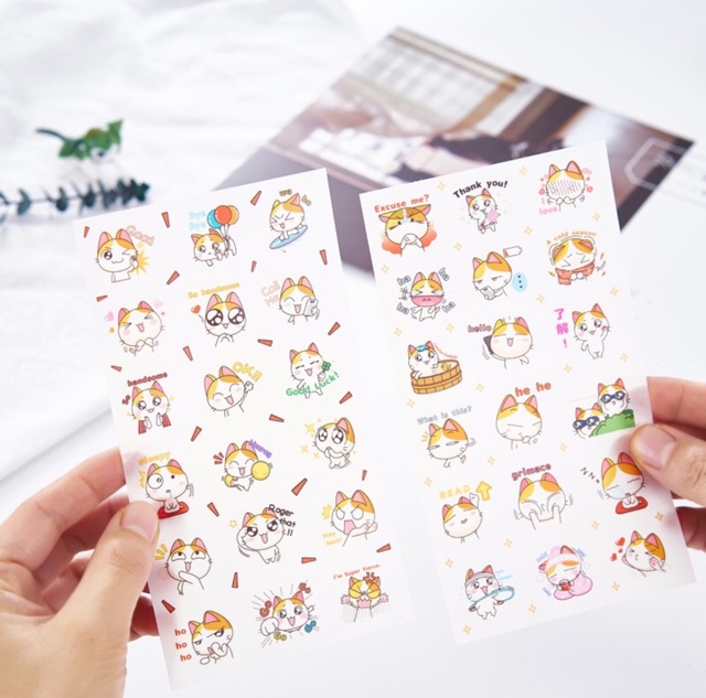 Sticker Set 6 Tấm Hình Cute