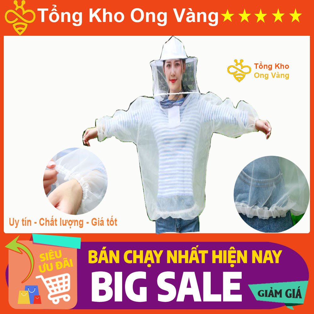 ÁO LIỀN MŨ NUÔI,BẮT ONG TRONG SUỐT