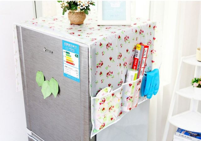 TẤM PHỦ TỦ LẠNH CÓ Ô ĐỂ ĐỒ