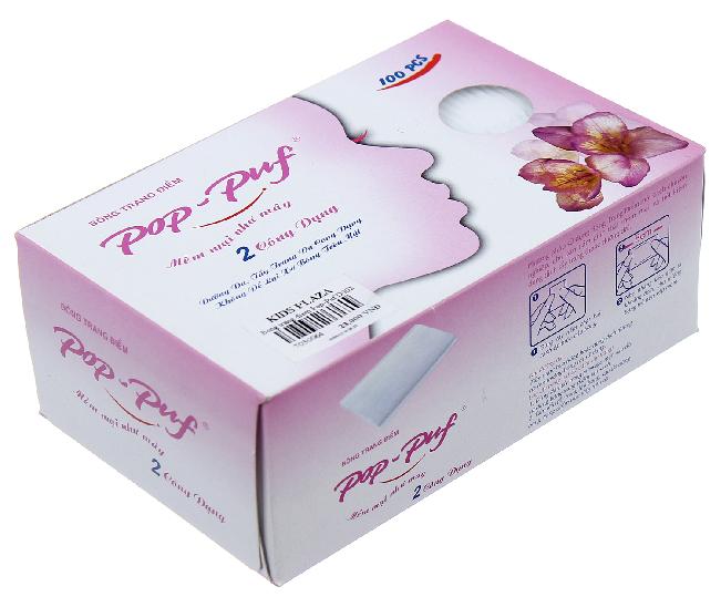 [HCM]1 hộp bông trang điểm Pop-Puf  2 công dụng (100 Miếng/1 Hộp)