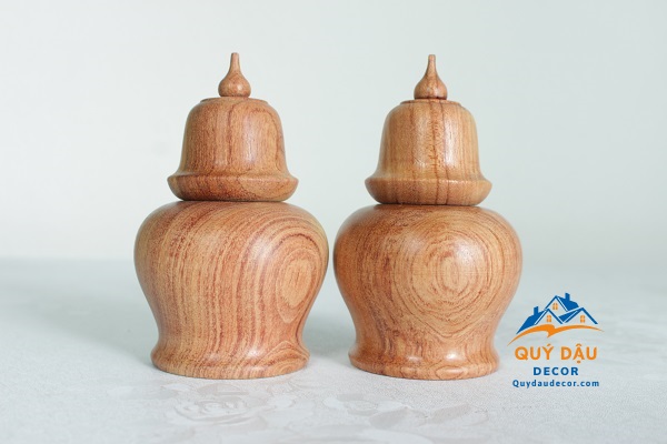 Lọ đựng tăm Gỗ Hương Đá dáng Chuông