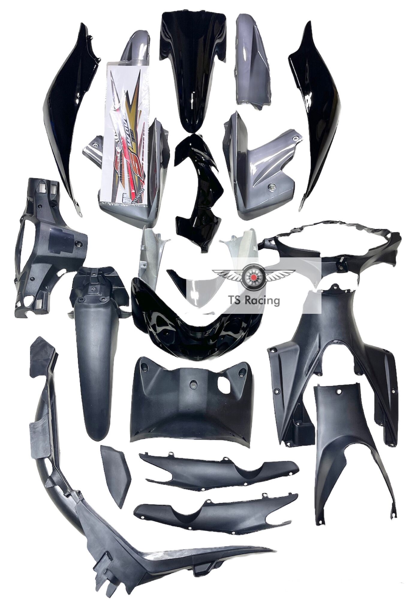 Dàn áo wave s110 màu đen 2008-2011 - tặng team 3 lớp