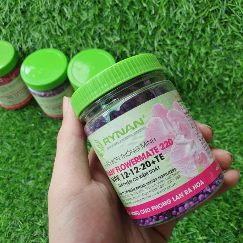 Phân tan chậm rynan giúp kích thích ra hoa,phân bón lan lọ 150g