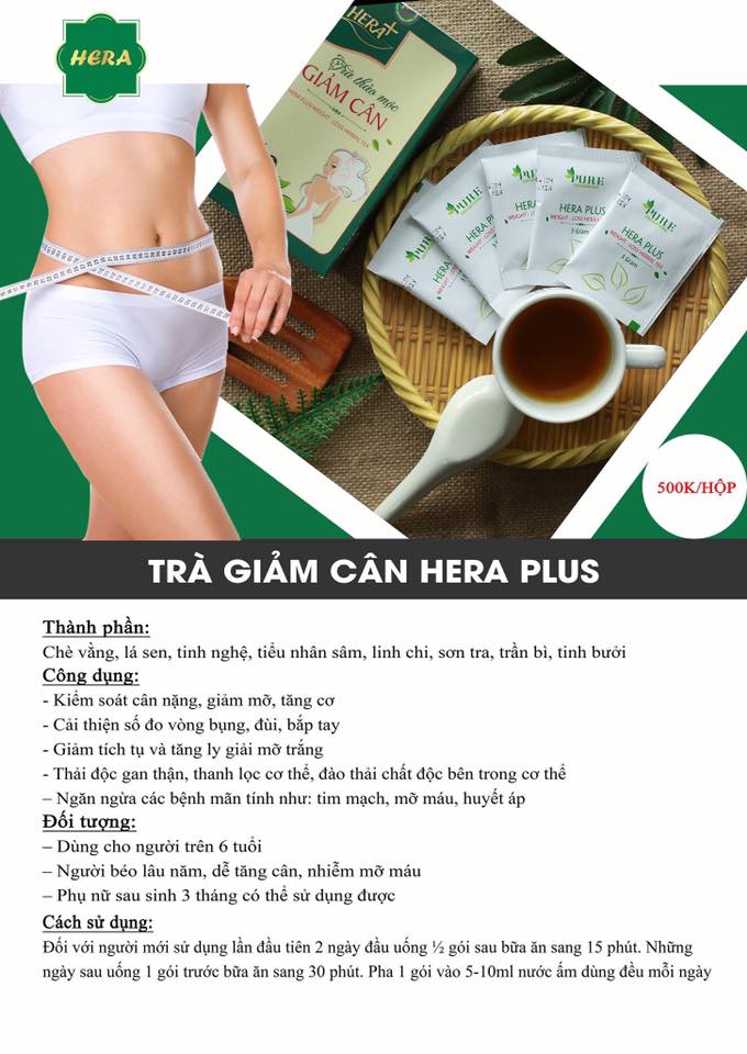Combo Trà Gạo Lứt  Hạt Chia Giảm Cân - Trà giảm Cân Hera Plus [kèm video]