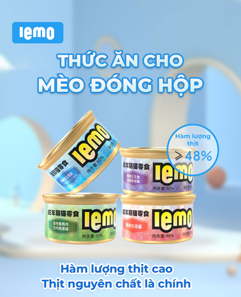 Pate cho mèo lemo đóng hộp (Gà + Cá Ngừ)