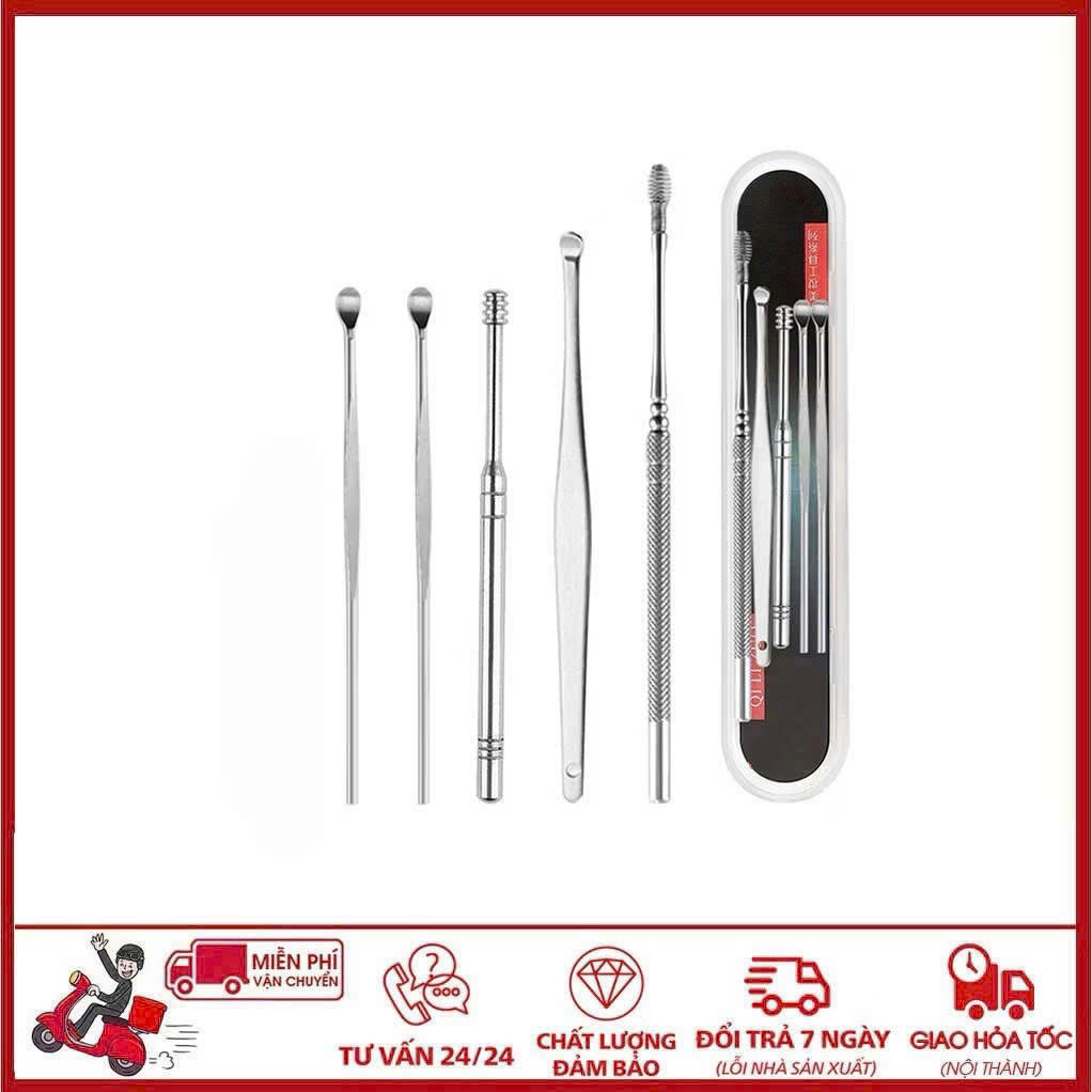 ⛔GIADUNGHOALONG⛔ Bộ lấy ráy tai 5 chi tiết (LOẠI 5 CHI TIẾT)