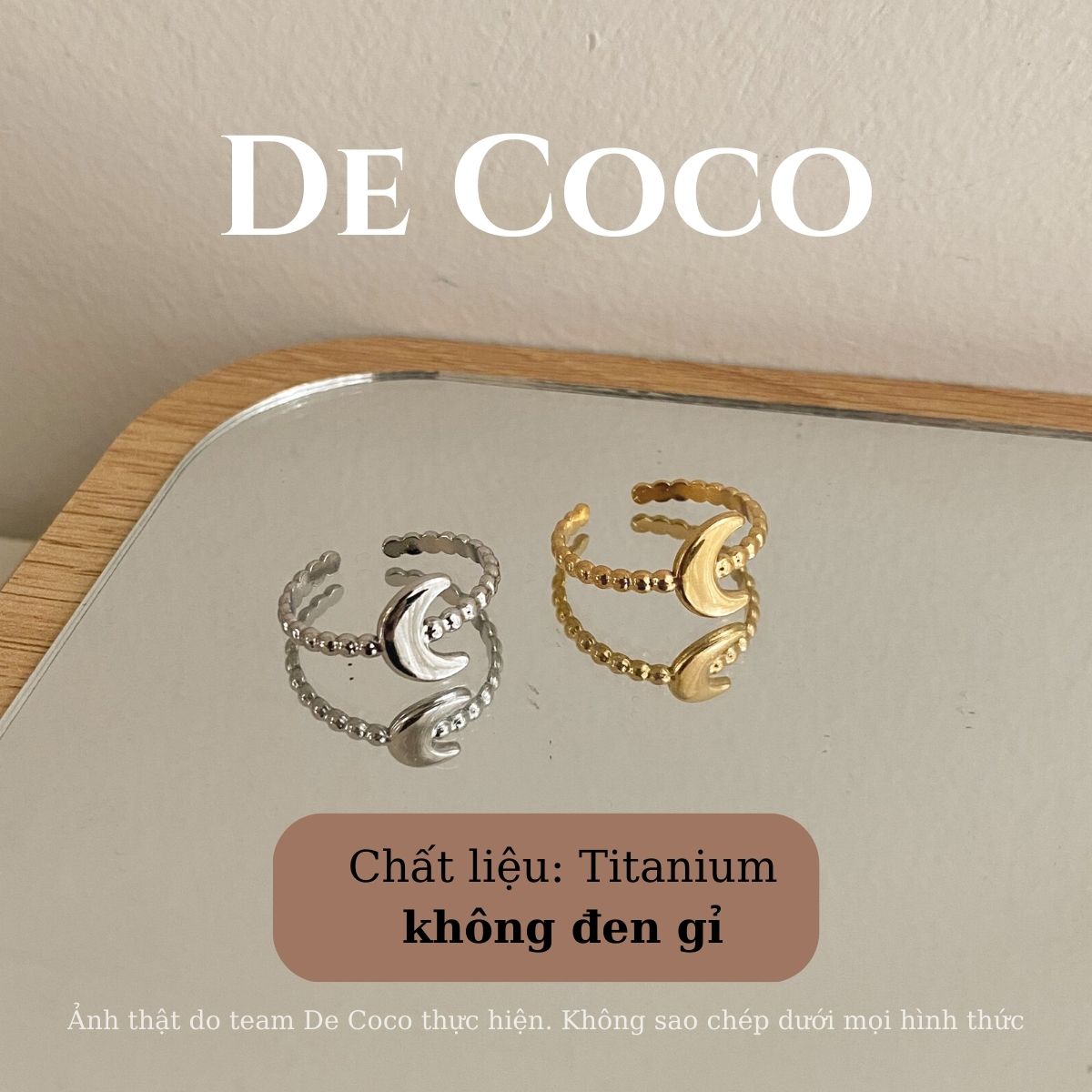 [KHÔNG ĐEN GỈ] Nhẫn titanium, nhẫn nữ Moonie De Coco