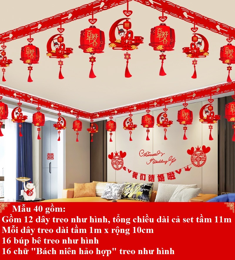 Set trang trí trần nhà ngày cưới