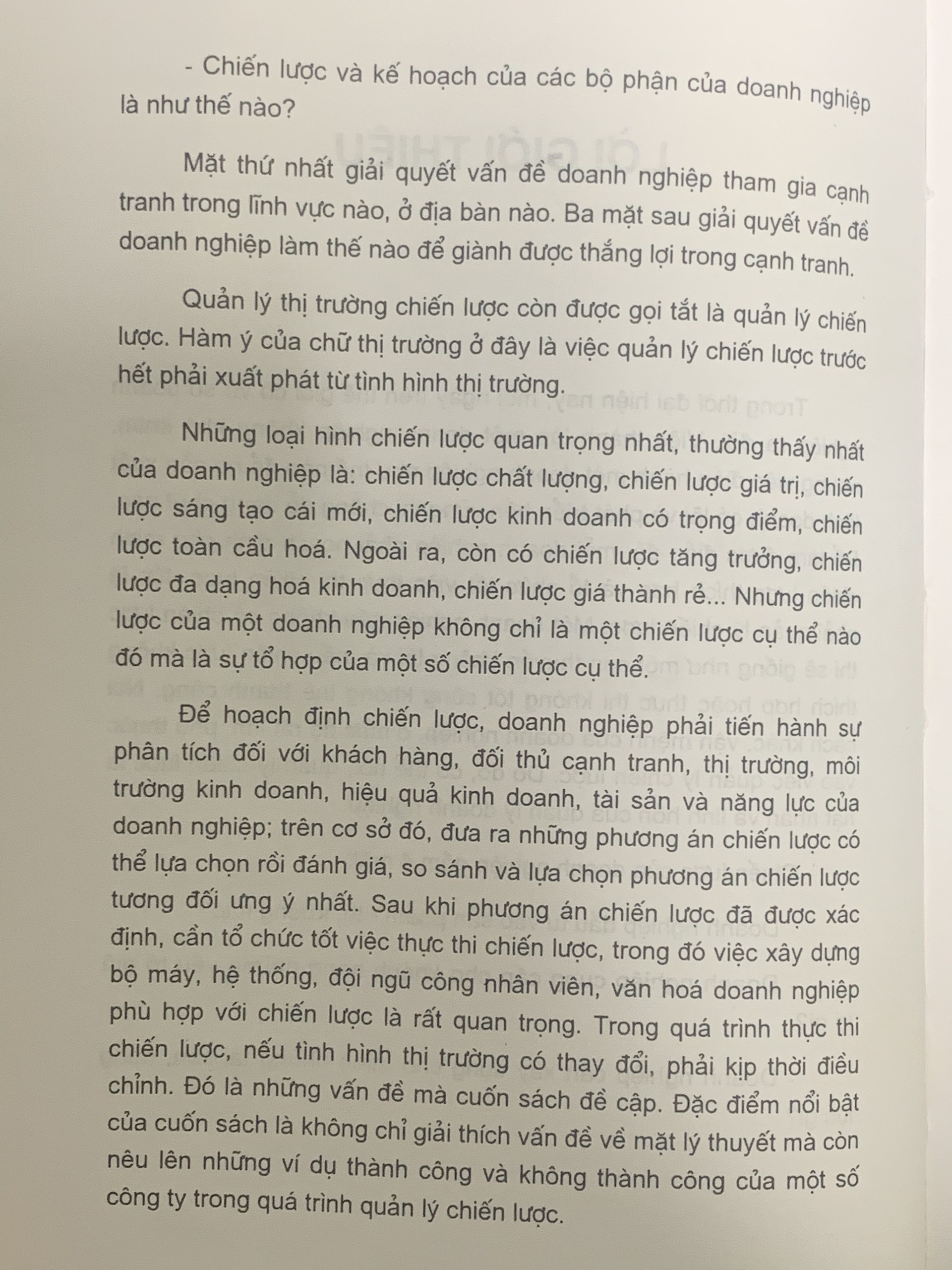 Quản Lý Thị Trường Chiến Lược